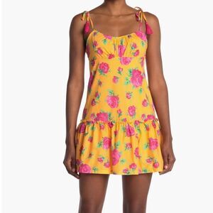 EUC Vintage  Betsey Johnson Rose Print Sleeveless Drop Waist Dress Medium